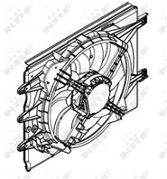 Вентилятор радиатора (с корпусом) FIAT 500L 1.4 09.12-