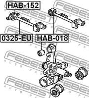 FEBEST HAB-152 Сайлентблок рычага HONDA CIVIC EU/EP/ES 01-06 зад.подв.верхн.