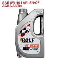 Масло моторное синтетическое ROLF GT SAE 5W-40, API SN/CF 4л пластик
