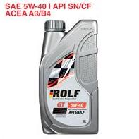 Масло моторное синтетическое ROLF GT SAE 5W-40, API SN/CF 1л пластик
