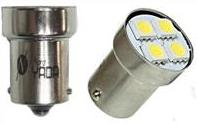 G18.5 4 SMD (size 5050) R10W BA15s 12V светодиод WHITE 0.6W 20lm TM NORD YADA