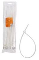 Стяжки (хомуты) кабельные 4,8*350 мм, пластиковые, белые, 100 шт.