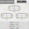 Колодки тормозные дисковые MSU0024 от производителя MASUMA
