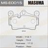 Колодки тормозные дисковые MSE0015 от компании MASUMA