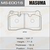 Колодки тормозные дисковые MSE0016 от фирмы MASUMA
