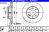 Диск тормозной передн  CHEVROLET: AVEO Наклонная задняя часть 1.2/1.2 LPG/1.4 08-  AVEO седан 1.2/1...