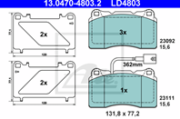 Колодки тормозные дисковые передн, CERAMIC, ALFA ROMEO: 156 Sportwagon 1.9 JTD/1.9 JTD 16V Q4 00-06