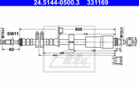 Шланг торм cit c8/pgt 807 2.0hdi/2.2hdi 06- пер l/