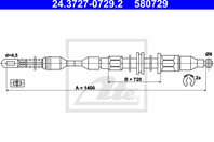 Трос руч.тормоза OPEL CORSA A L=1410мм 5 22 572