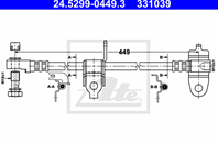 Шланг торм frd transit 2.0di/tdci/2.4tdci/2.3 16v 00-06 пер l l449mm