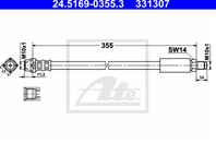 Шланг торм bmw e38 пер l=355