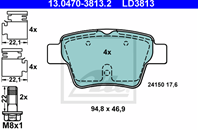 Колодки тормозные дисковые задние 13047038132 от производителя ATE