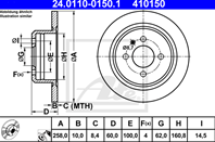 Диск торм bmw e30 1.6-2.5/2.5d/td 78-94 зад не вент 258x10