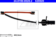 24.8190-0020.2_датчик износа колодок передних ! L=450 Audi A6/A7/A8 3.0TFSI/4.0