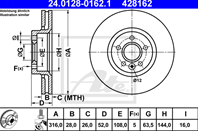 24.0128-0162.1_диск тормозной передний! Ford Galaxy/S-max 1.8D-2.5 06&gt