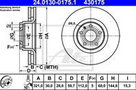 24.0130-0175.1_диск тормозной передний! Audi A6 3