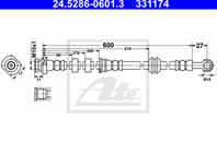 Шланг торм cit c-crosser/pgt 4007 2.0/2.4/2.2hdi 0