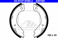Колодки барабанного ручника 03013701692 от производителя ATE
