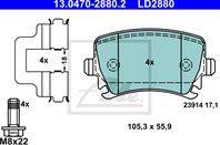 13.0470-2880.2_=GDB1622=1031 00 !колодки дисковые з. VW Golf/Passat 1.4/1.6/1.9