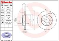 08.2631.34_диск тормозной передний! VW Golf/Jetta/Polo/Passat 1.1-2.2/1.6D &lt97