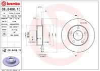 08.8408.10_диск тормозной задний! audi a4 vw passat 1.8-2.5tdi 94&gt