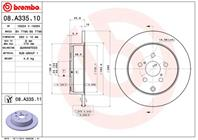 08.A335.10_диск тормозной задний! Toyota Avensis