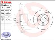 08.2794.14_диск тормозной передний! Audi 80/90/10