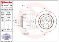 08.6897.14_диск тормозной задний! Subaru Impreza/Legacy 1.6-2.2 89&gt