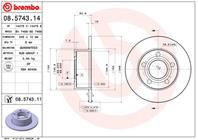 08.5743.11_диск тормозной!Audi 100/A6 Skoda Superb  VW Passat 90-08