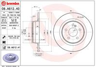 BREMBO 08.A612.41 Диск тормозной MERCEDES W204 180-300 07- задний D=300мм.