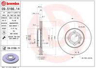 09.5166.14_диск тормозной передний! VW Golf/Passa