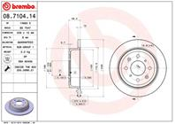 08.7104.14_диск тормозной задний! Honda Civic  Ro