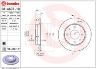 08.A607.10_диск тормозной задний! Mitsubishi Colt 1.1-1.5D/CDi 04&gt