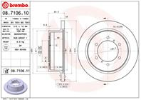 08.7106.10_диск тормозной задний! mitsubishi pajero 2.4-3.5 91&gt