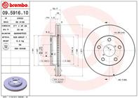 09.5916.10_диск тормозной передний! Toyota Previa 2.4 90-00