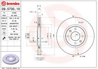09.5730.10_диск тормозной передний! Citroen Xantia/Xsara 1.8-2.0/HDi 94-05 09.5730.10_диск тормозной передний! Citroen Xantia/Xsara 1.8-2.0/HDi 94-05