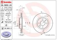 09.5802.24_диск тормозной передний! Renault Clio/Megane/R19 1.4-1.9TDi 90&gt