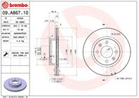 09.A867.10_диск тормозной передний! Hyundai i10  Kia Picanto 1.1CRDi 06&gt