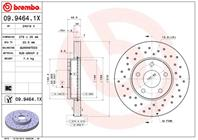 09.9464.1X_диск тормозной передний! перфорированный Xtra Ford Focus/ C-Max 1.0i