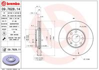 09.7628.14_диск тормозной передний! Opel Astra 1.4-1.7TD 98&gt