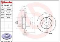 09.B492.10_диск тормозной передний! Nissan Pixo  Suzuki Alto V 1.0 09&gt