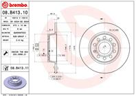 08.B413.10_диск тормозной задний! Audi A3  Skoda