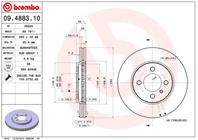 09.4883.10_диск тормозной передний! BMW E30/Z1 1.6-2.4D M10-M42 82-94