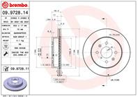 09.9728.14_диск тормозной передний!opel agila  suzuki ignis 1.3/1.5/1.3d 01&gt