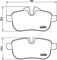 Колодки тормозные дисковые задние P06062 от компании BREMBO