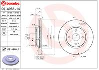 09.a968.14_диск тормозной передний! mazda 2 1.3-1.5i/1.4d 07&gt