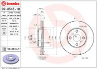 09.8545.11_диск тормозной передний! с покрытием Toyota Yaris all 99&gt