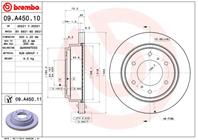 09.A450.11_диск тормозной задний! с покрытием Mitsubishi Pajero 3.2/3.5 D/Pajer