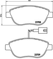 BREMBO P 23 087 Колодки тормозные FIAT 500 08-/BRAVO 07-/DOBLO 06-/PANDA 07-/STILO 01- передние