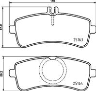 Колодки тормозные MERCEDES-BENZ C-CLASS (W205) 07/13-> / MERCEDES-BENZ C-CLASS Convertible (A205) 0...
